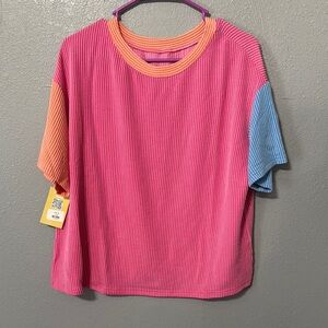 Vibrant Multicolor Ribbed Women's Top